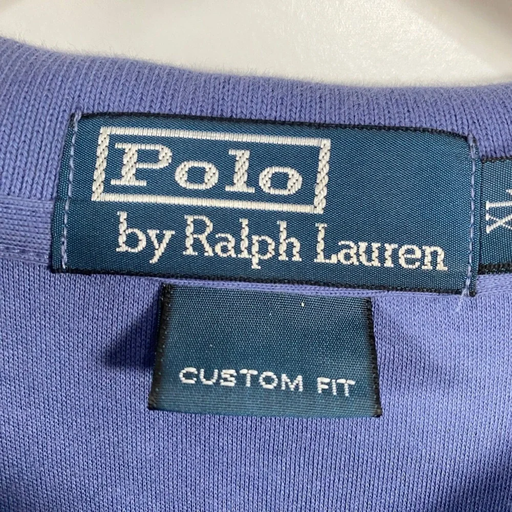 Polo Ralph Lauren Mens Custom‎ Fit Polo Shirt sz XL Purple 100% Cotton Preppy